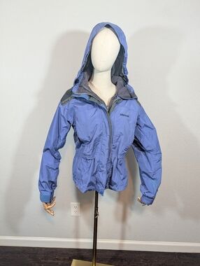 Marmot Blue Hooded Goretex Rain Jacket / S